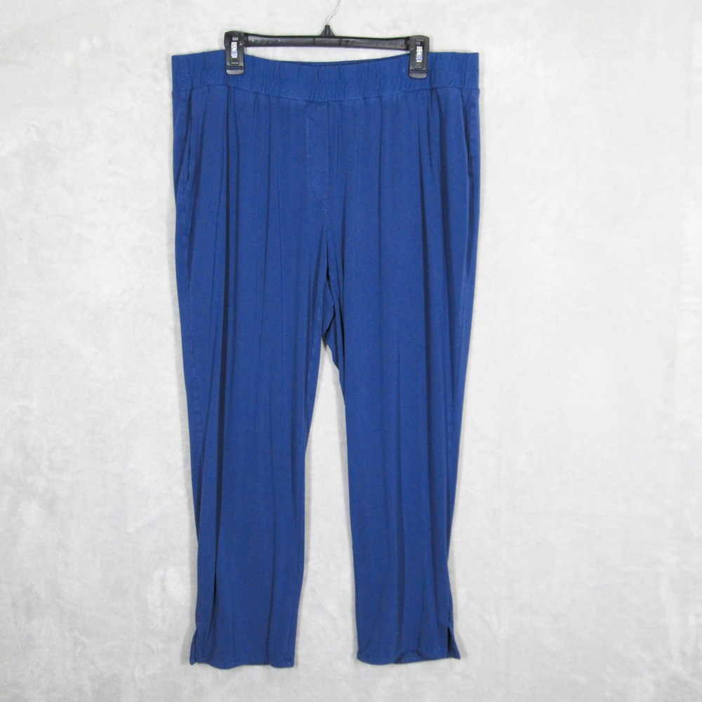 J Jill Wearever Collection Womens 2X Blue Knit Lounge Pants Elastic Waist